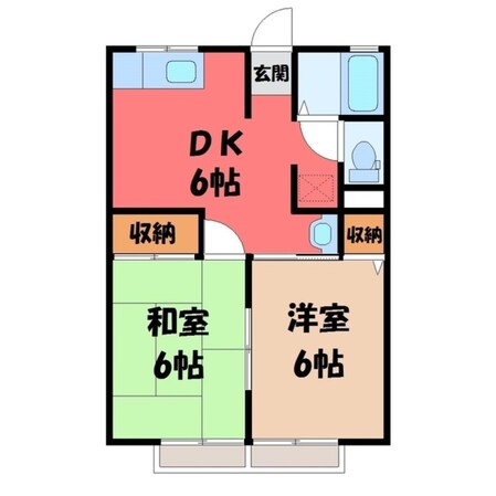 宇都宮駅 バス36分  西三の沢下車：停歩3分 2階の物件間取画像